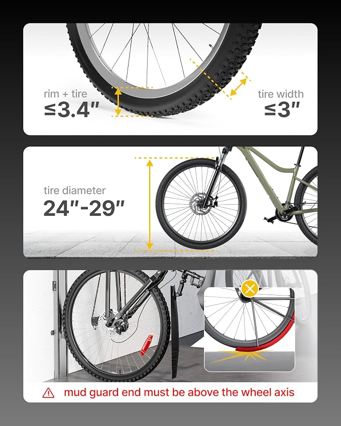 monTEK Automatic Lift EBike Rack – Fits 24-29" Tires, Heavy-Duty Vertical Wall - Image 3