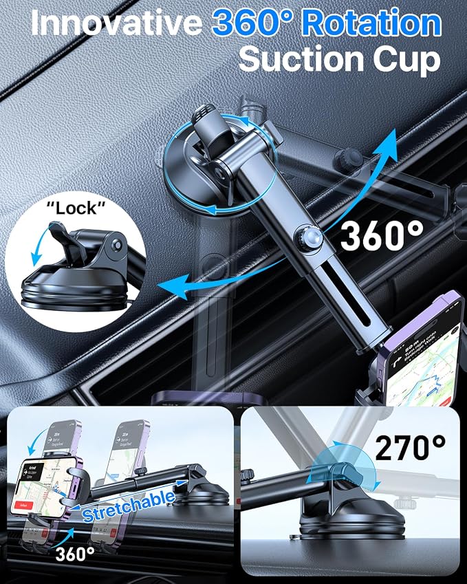 YRU Car Phone Holder Mount, Dashboard Cell Phone Holder - Image 6