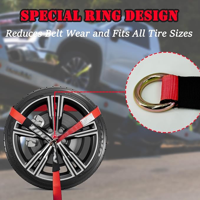 4 Pack Car Tie Down Straps for Trailers - Image 2