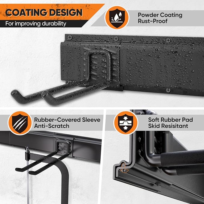 Garden Tool Organizer Wall Mount, 32 inches Tool Storage Rack - Image 3