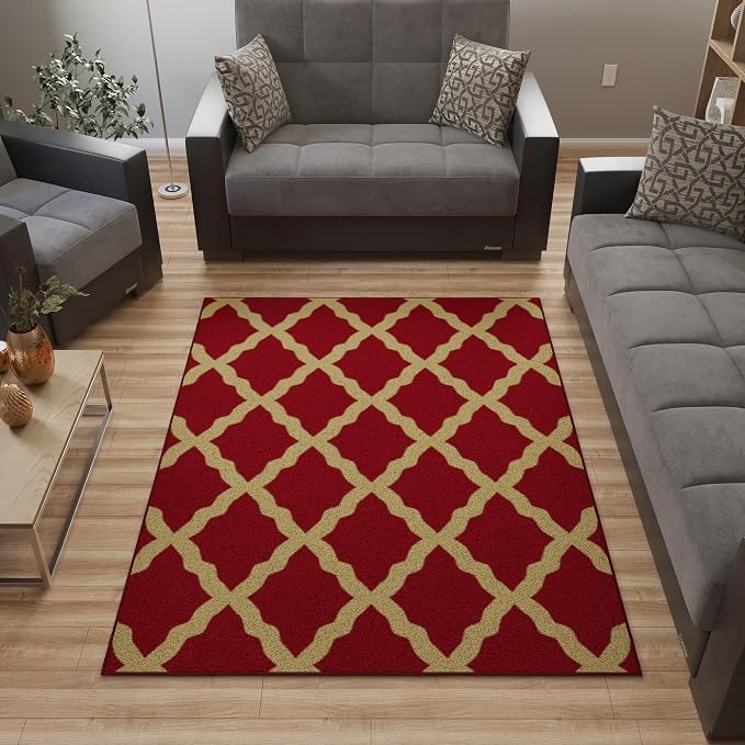 Ottomanson 5' x 6'6" Rugs for Living Room Trellis Area Rug for Bedroom by Ottomanson