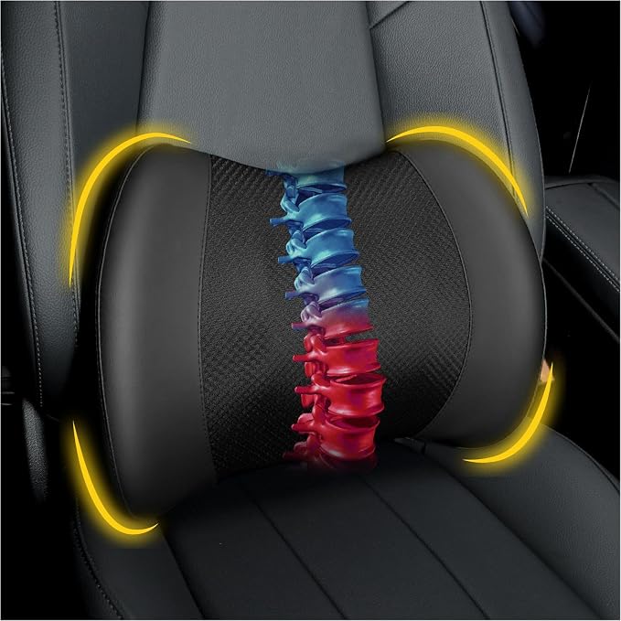 Lumbar Support Pillow for Car, Memory Foam Lumbar Pillow for Lower Back Pain by LoftyAim