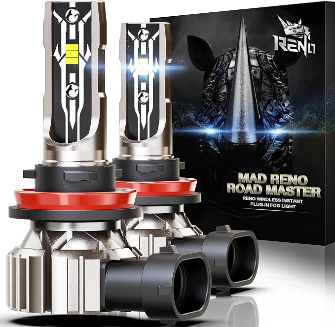 RENO H11 Bulb, H11 Fog Lights Bulb, H11 Light Bulbs Fanless In Line H9 H8 Car by RENO