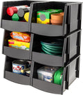 IRIS USA Stackable Storage Bins Open Front, 6 Pack, Plastic Hanging Organizer by IRISUSA