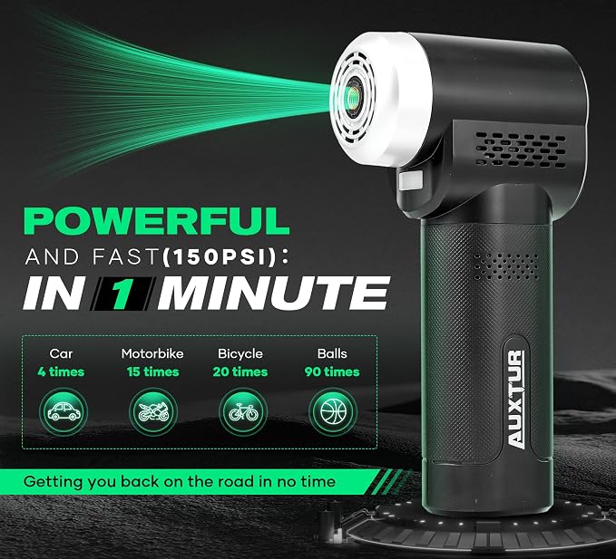 Vehicle Tire Inflator Portable Air Compressor & Inflator, TYPE-C 6000mAH Car - Image 2