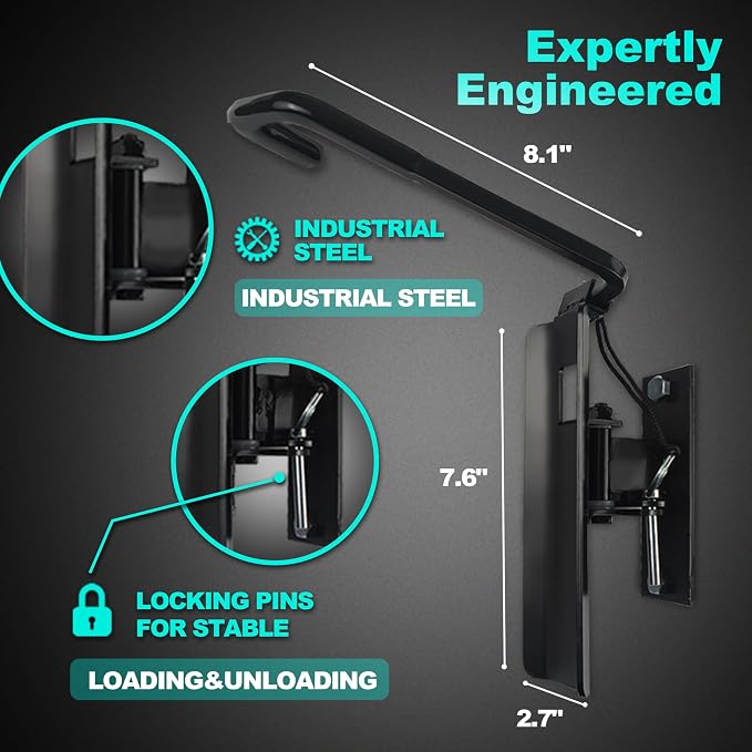 Swivel Bike Wall Mount- 4 Pack Garage Wall Mount Hangers, Space-Saving Swivel - Image 3