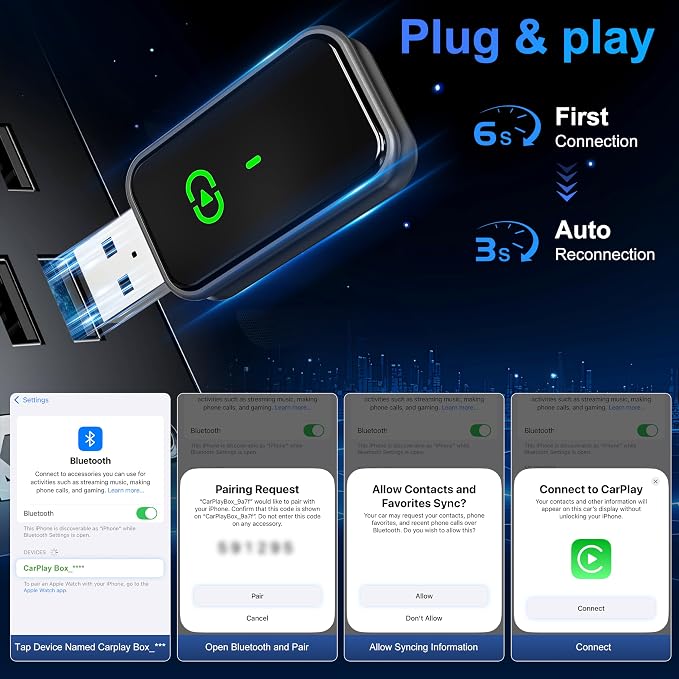 Wireless CarPlay Adapter 2025 Mini Size Multi-User Dongle Seamless Car - Image 6