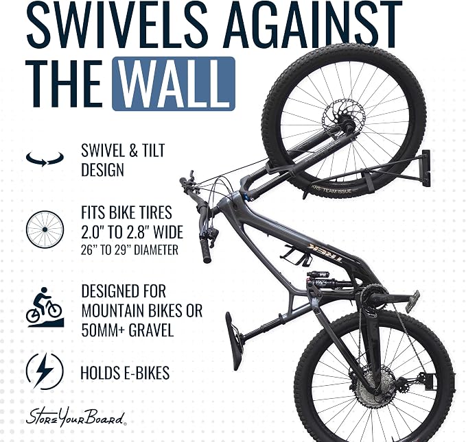 StoreYourBoard SwivelStow Bike Storage Rack 4 Pack, 2 MTB & 2 Road & Gravel - Image 7