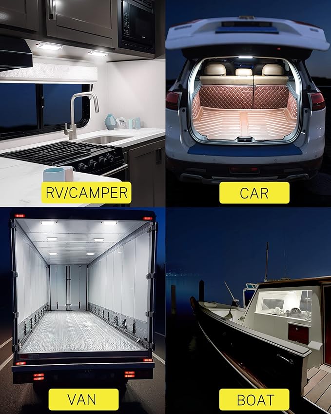 Dome Light for RV Interior, 48LED 800LM Ultra Bright 12 Volt LED White Lights - Image 7