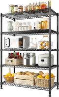 REIBII 5-Tier Wire Shelving Rack Storage Shelves Metal Shelves, 1020 LBS by REIBII