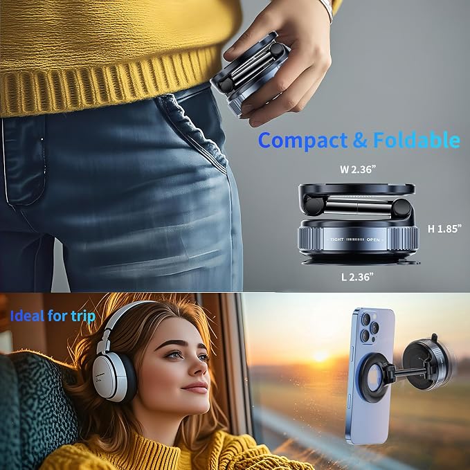Vacuum Magnetic Car Phone Holder, 360°Adjustable Magnetic Phone Holder - Image 7