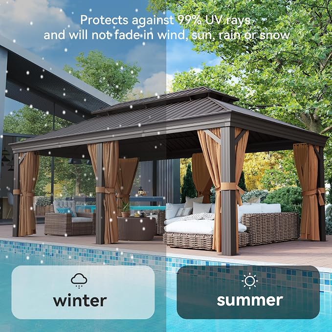 Aoxun 12' X 20' Permanent Hardtop Gazebo Aluminum Gazebo - Image 6