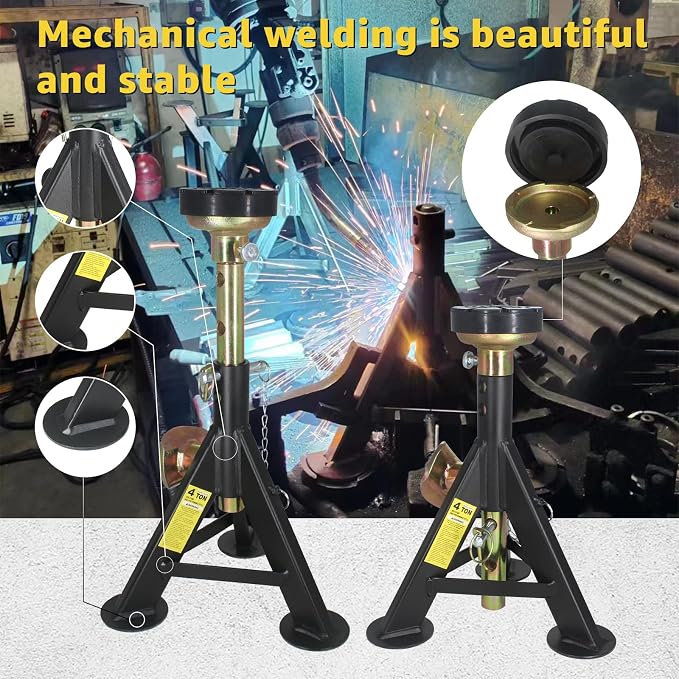 BESTOOL Heavy Duty Jack Stands, Easy Switching -4 Ton, 000 lbs Capacity - Image 4
