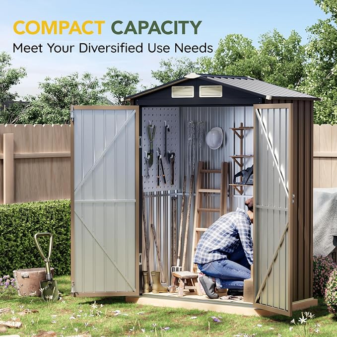 5x3FT Outdoor Steel Storage Shed - Image 4