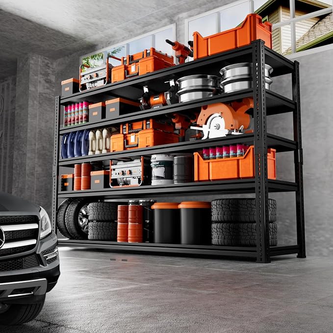 Storage Shelves Heavy Duty, 5-Tier Adjustable Metal Industrial Utility Shelf - Image 2