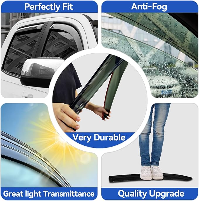 Window Visors Rain Guards for 2007 2008 2009 2010 2011 Honda CRV, Out-Channel - Image 4