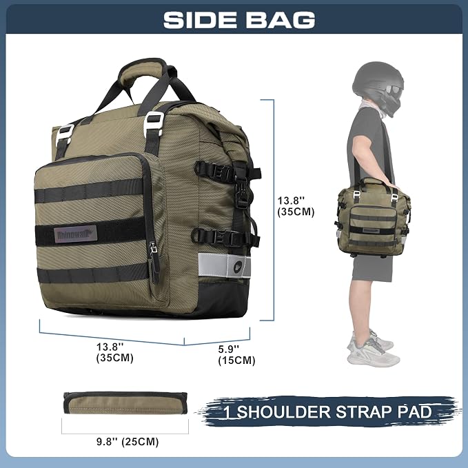 Rhinowalk Motorcycle Saddlebags Waterproof 20-25L Motorcycle Side bag Motorbike - Image 3