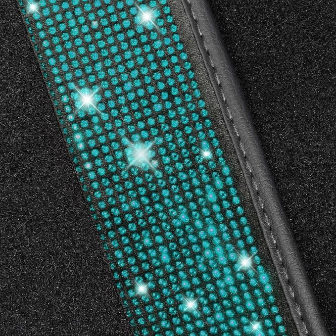 NBTEPEM Aquamrine Bling Car Floor Mats Full Set, Universal Fit Most Cars - Image 5