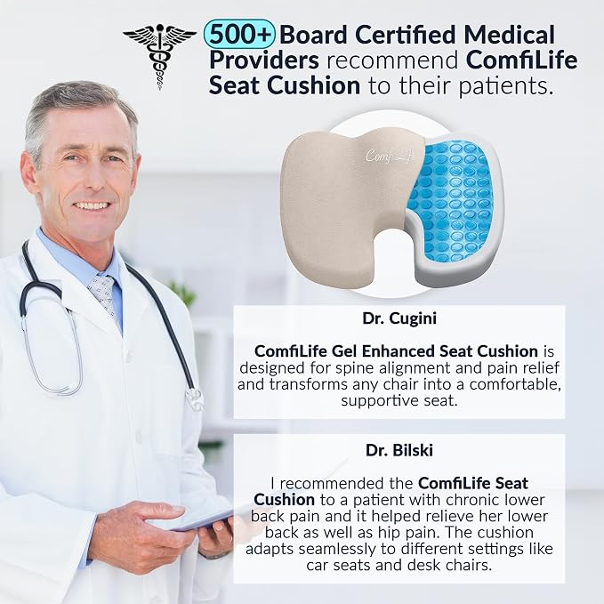 ComfiLife Premium Gel & Memory Foam Seat Cushion – Doctor Recommended Office - Image 2
