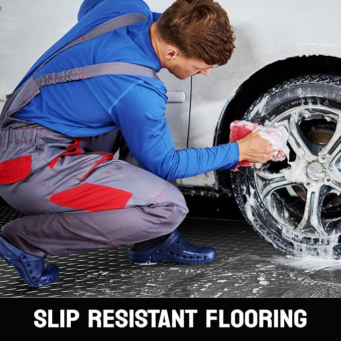 TUFFIOM 7.5 x 20 FT Garage Floor Mat, Thickened Diamond Plate PVC Garage Mats - Image 5