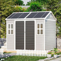 Resin Storage Shed with Floor 8x6x7 FT Outdoor Waterproof Wider Door Plastic by Restland