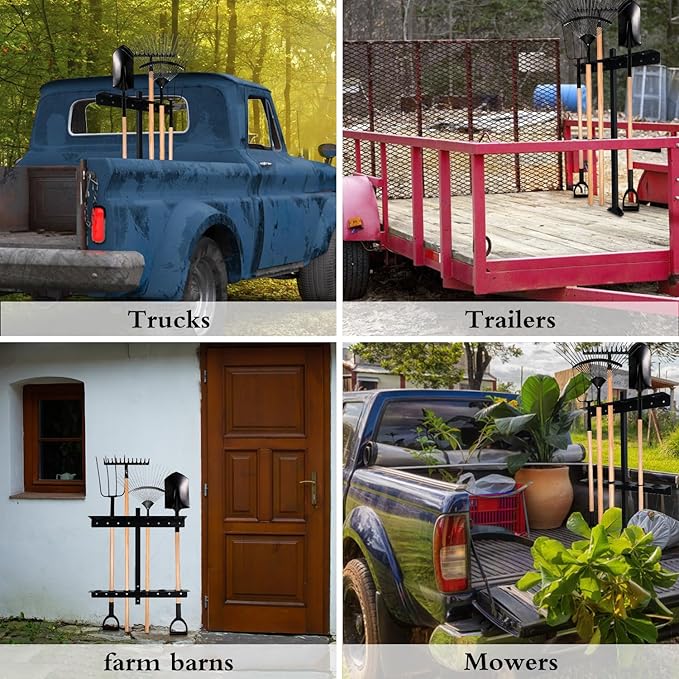 Trailer Racks for Lawn Equipment, Trailer Tool Rack Shovel Holder for Shovels - Image 6