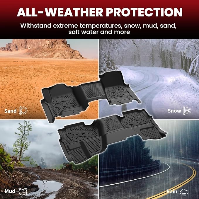 LASFIT Floor Mats 2014-2018 for Chevy Silverado/GMC Sierra 1500, 2015-2019 - Image 8