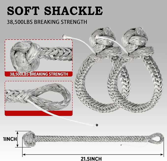 Nylon Kinetic Recovery Tow Rope Heavy Duty Offroad Snatch Strap - Image 3