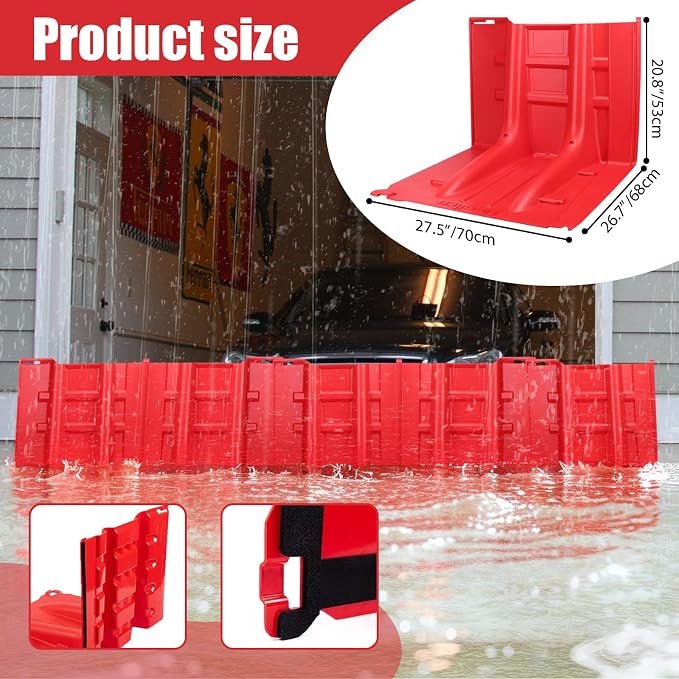 Flood Prevention Barrier, ABS L-Type Baffle Water Barrier Reusable, Door Flood - Image 2