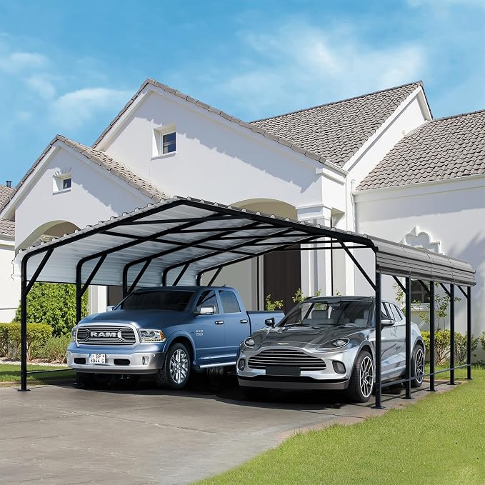 JAMFLY Carport, 20X20 FT Metal Carport, Heavy Duty Carport Canopy - Image 7