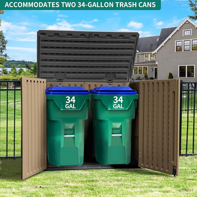 YITAHOME Outdoor Resin Storage Sheds, 39 in Height Lockable Waterproof - Image 2