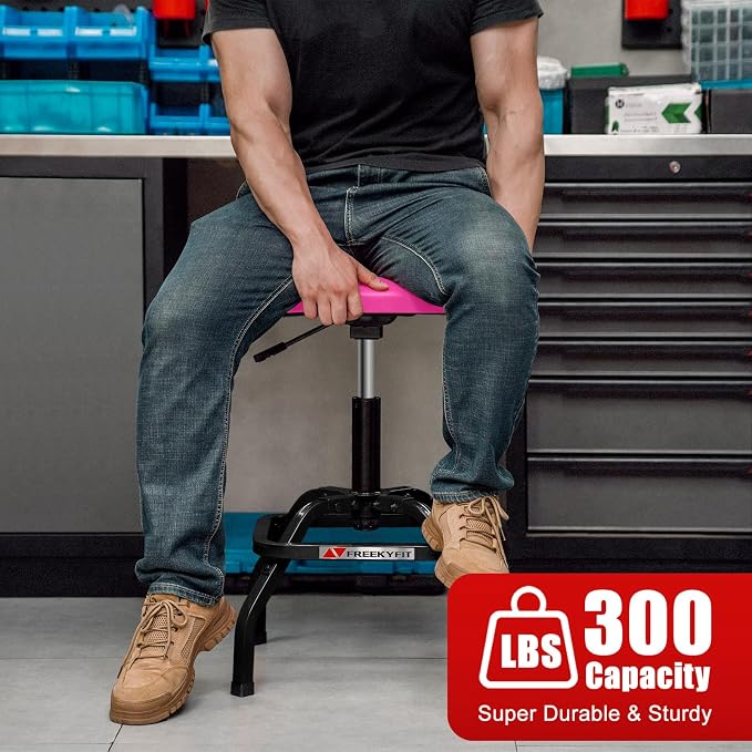 Shop Stool with Backrest, Mechanic Garage Stool - Image 3