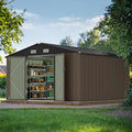 JUMMICO 10 x 10 FT Outdoor Storage Shed, Large Metal Garden Shed & Tool Sheds by JUMMICO