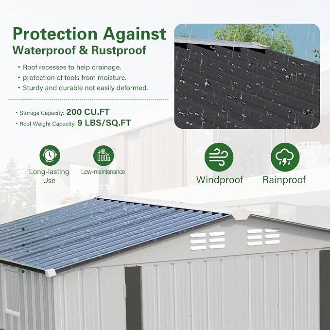 8X6 FT Outdoor Storage Shed - Image 5