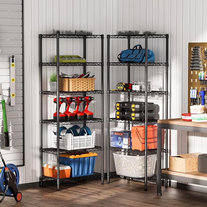 SINGAYE 6 Garage Heavy Duty Shelving Unit Kitchen Pantry Close Home Organizers - Image 2