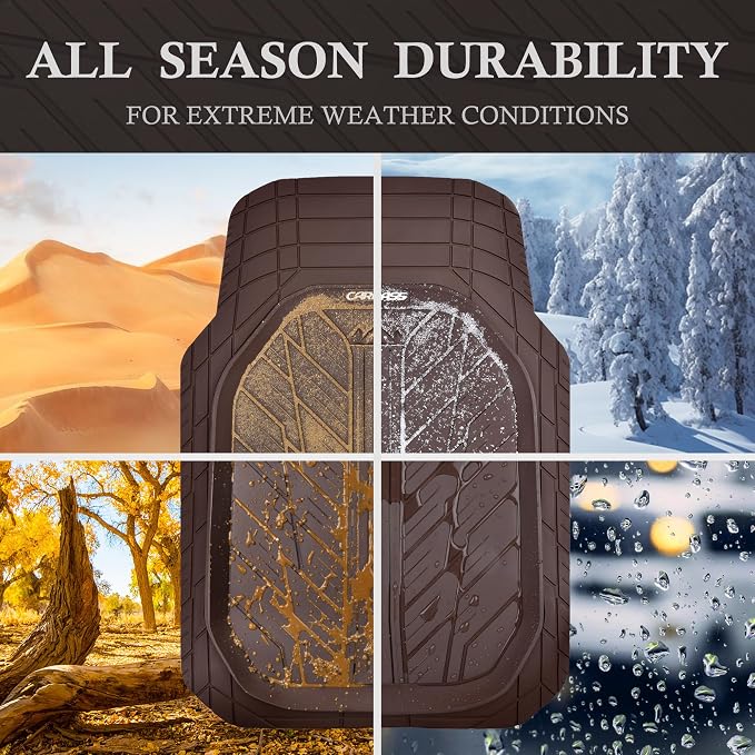 CAR PASS DeepDish Floor Mats for Cars Full Set, Heavy Duty Rubber Car Mats - Image 4