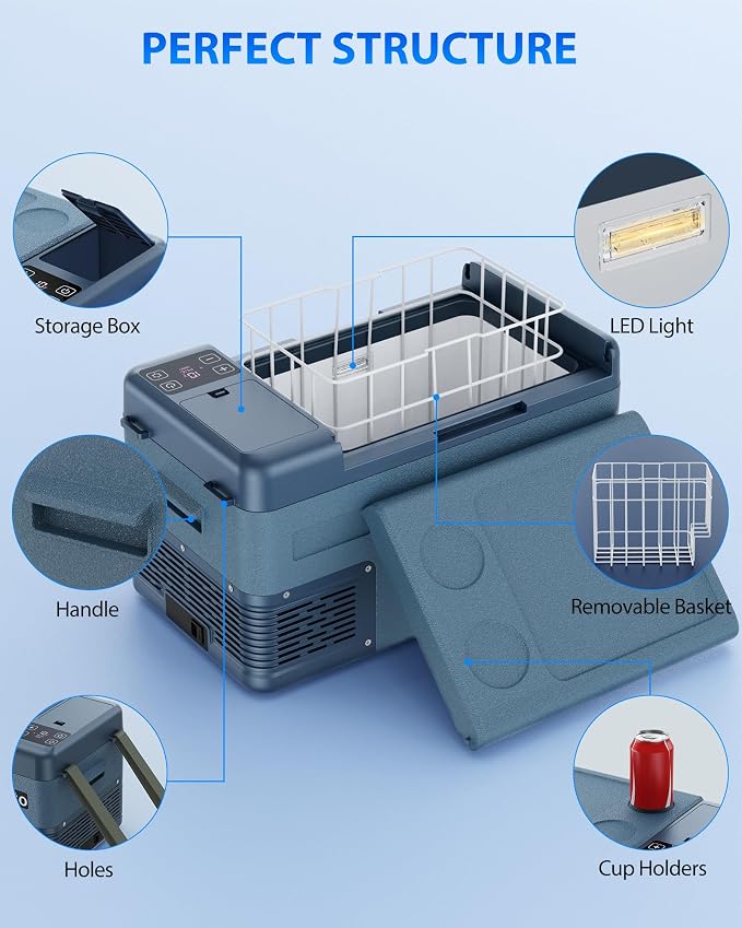 Aeitto 12 Volt Car Refrigerator 25Quart Car Fridge Freezer Electric Cooler - Image 5