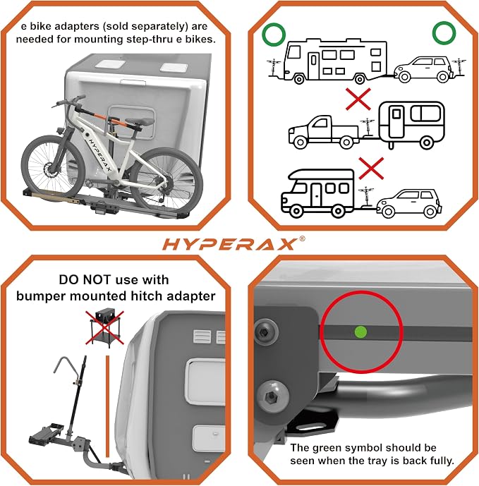 HYPERAX Patented Lift Assisted Volt Lift 1x RV Rated Hitch Mounted 2 E Bike - Image 5