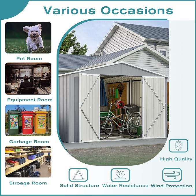 Large Outdoor Storage Shed, Utility Tool Shed Storage House - Image 7