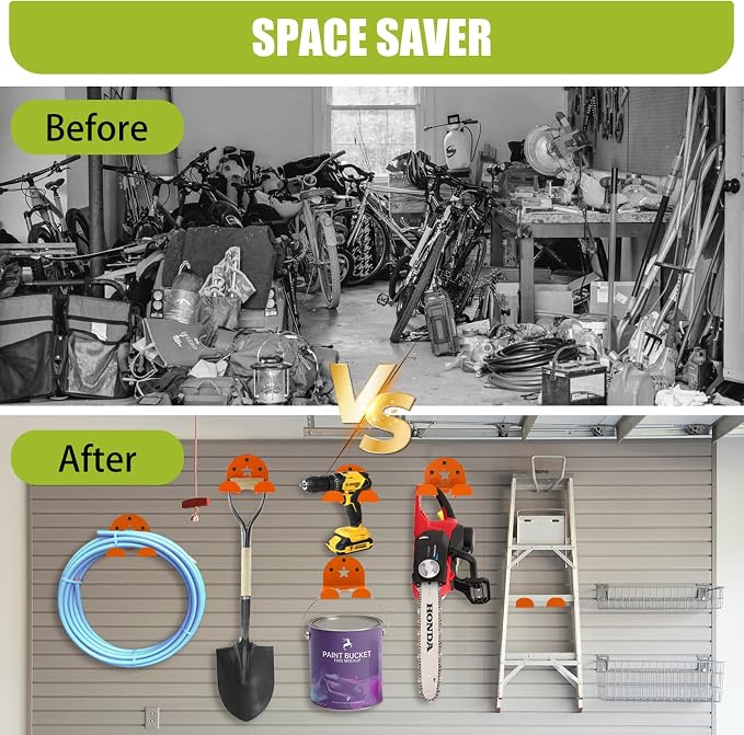 MusixiA Garage Organizer Trimmer Rack, 2 Pack Heavy Duty Weed Eater Hanger - Image 5