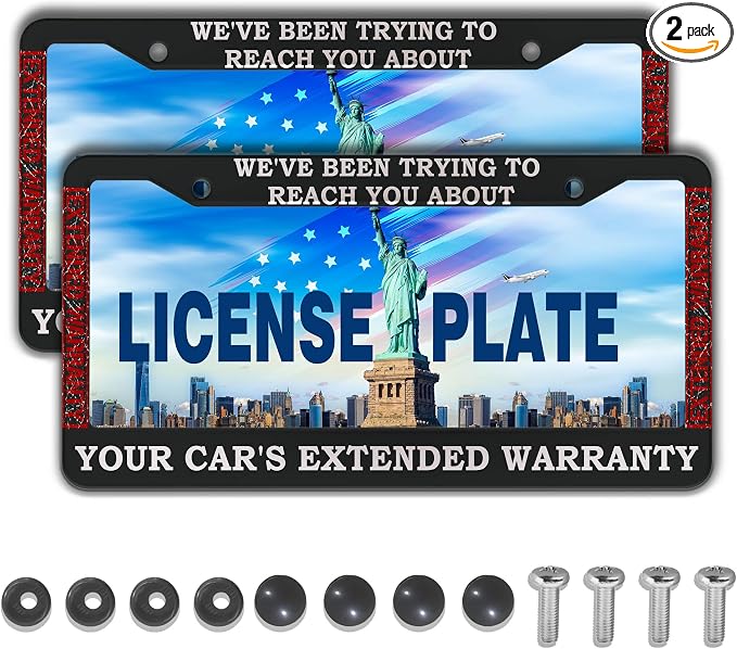 License Plate Frames Black and White License Plate Cover Car’s Extended by Unknown