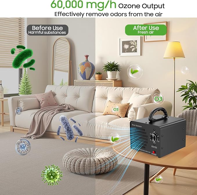 Ozone Generator Machine 60, High Capacity Ozone Odor Eliminator Removal Air - Image 2