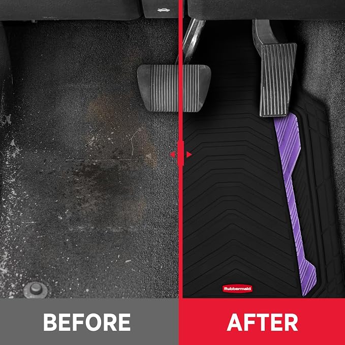 Rubbermaid Car Floor Mat, Heavy Duty All-Weather Car Mats Full Set - Image 2