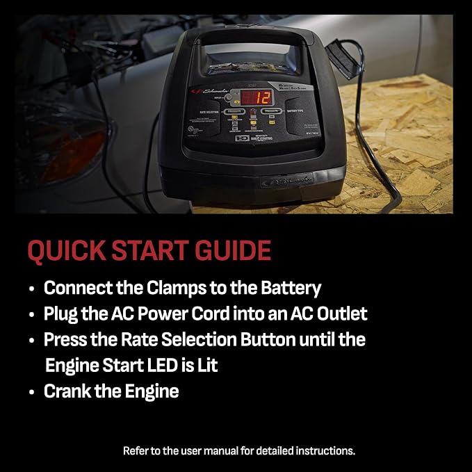Schumacher Electric 6A Battery Charger and 85A Engine Starter, 6-in-1 Solution - Image 3