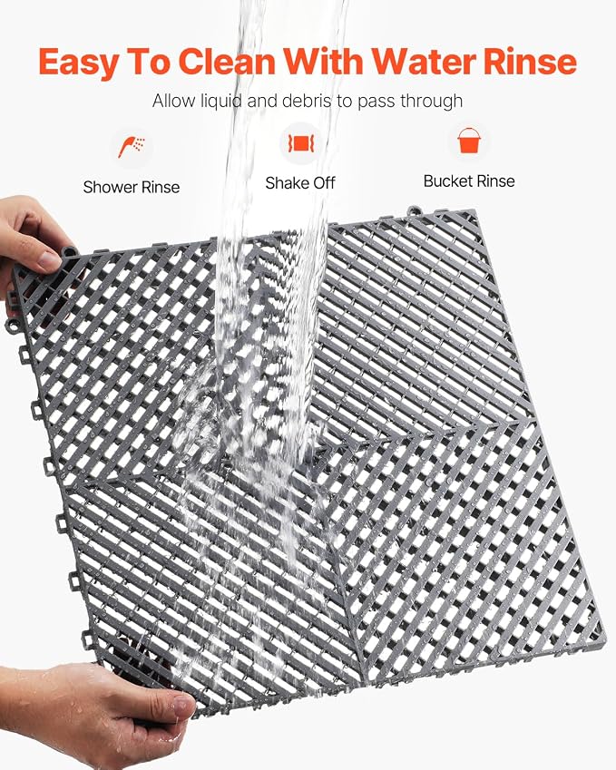 VEVOR Interlocking Drainage Mat, 15.7” x 15.7” Modular Interlocking Cushion - Image 4