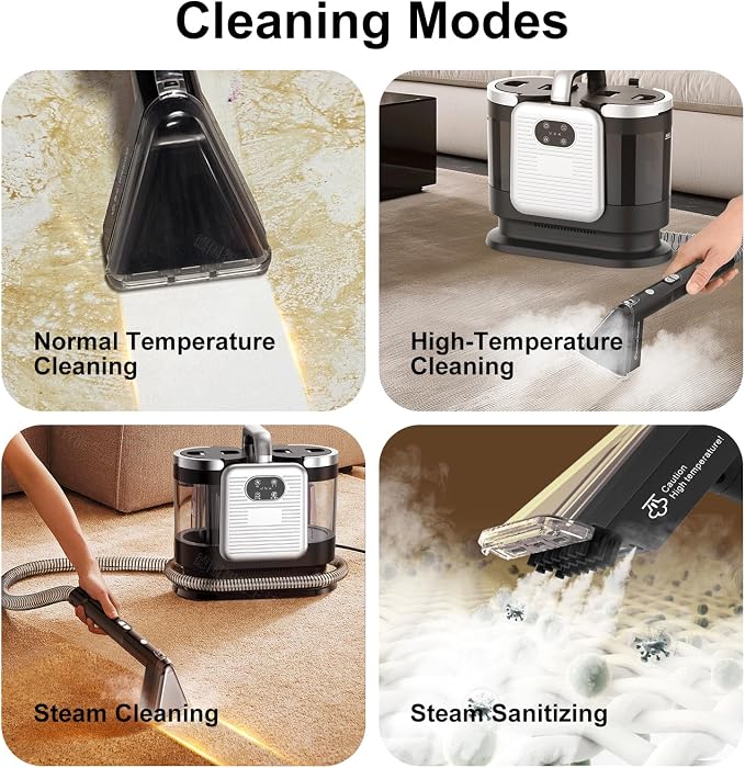 Upholstery Steam Cleaner for Couch & Furniture – 1650W 15KPa Powerful Suction - Image 4