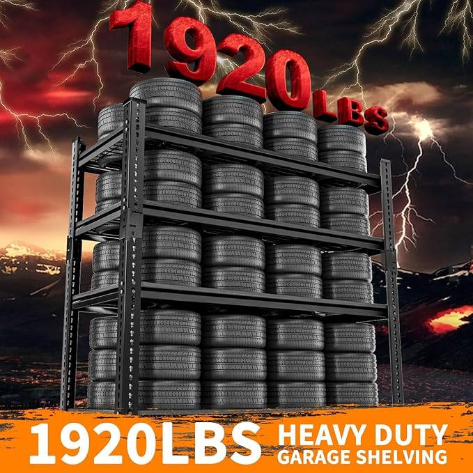 Storage Shelves Heavy Duty, 4-Tier Adjustable Metal Industrial Utility Shelf - Image 4
