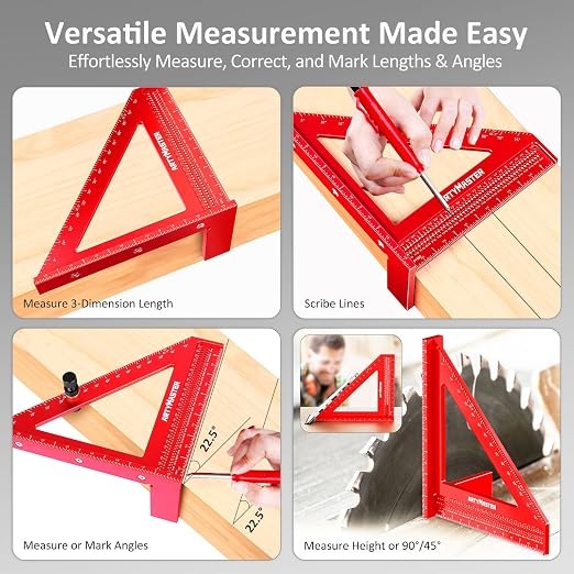 8 inch 3D Multi-Angle Measuring Square Ruler, WT103C High Precision Hole - Image 3