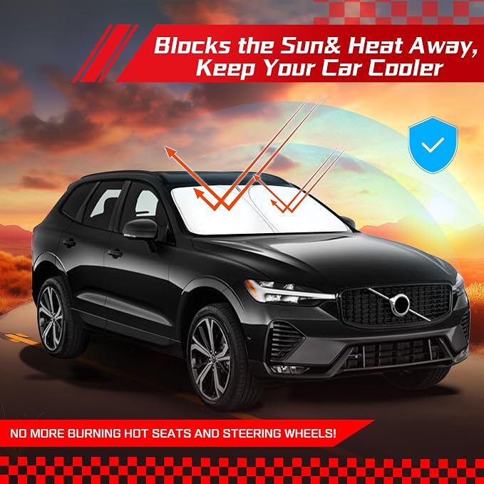 ARISMOTOR Windshield Sun Shade for Volvo XC60 2018-2025 2026, Custom Fit - Image 7
