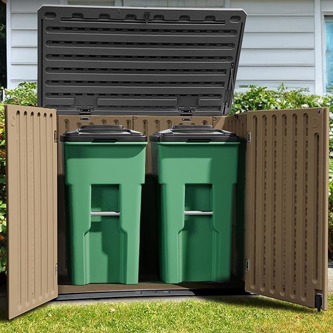 YITAHOME Extra Large Outdoor Horizontal Storage Shed, 4.5x4ft Resin Tool Sheds by YITAHOME